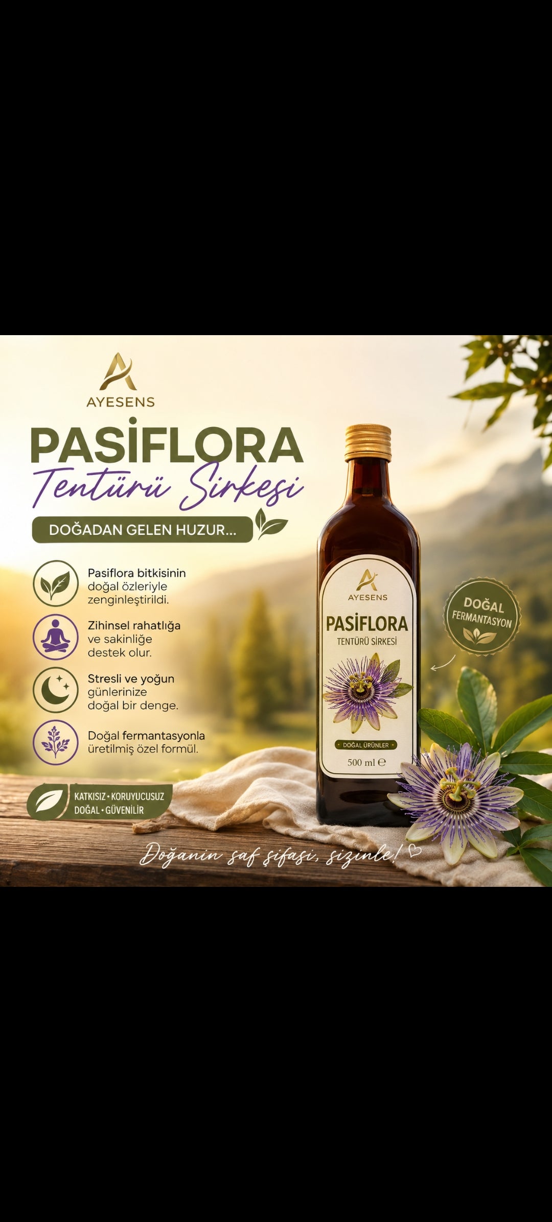 PASSİFLORA TENTÜR SİRKESİ 1Lt